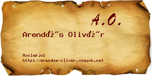 Arendás Olivér névjegykártya
